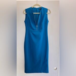 Karen Millen Teal Zip-Front Midi Dress